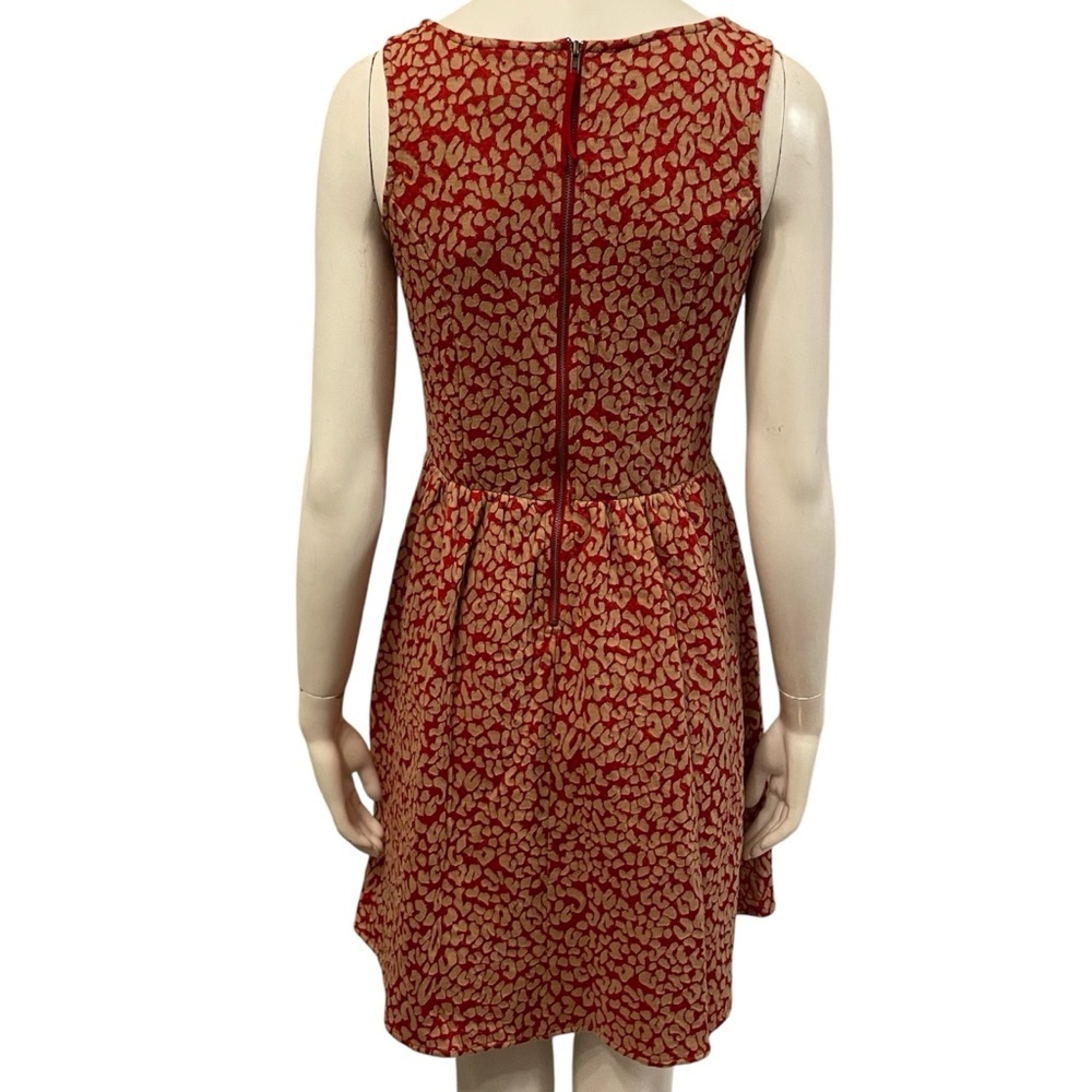 ~MAEVE Red and Beige Textured Dress, Small. - Picture 8 of 11